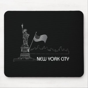 Alfombrilla De Ratón New York - Statue of Liberty USA Flag