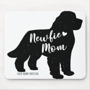 Alfombrilla De Ratón Newfie Mom, Newfoundland Dog Silhouette