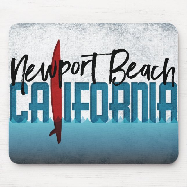 Alfombrilla De Ratón Newport Beach Mouse Pad California Surboard (Frente)