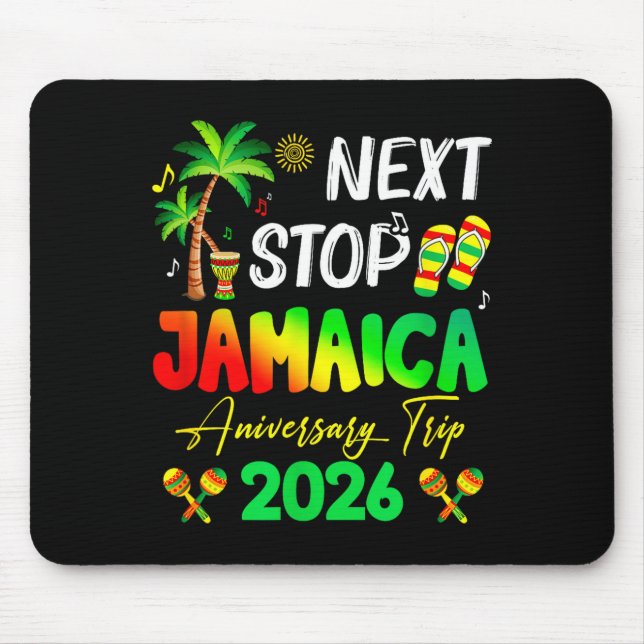 Alfombrilla De Ratón Next Stop Jamaica 2026 Couples Anniversary Family  (Frente)