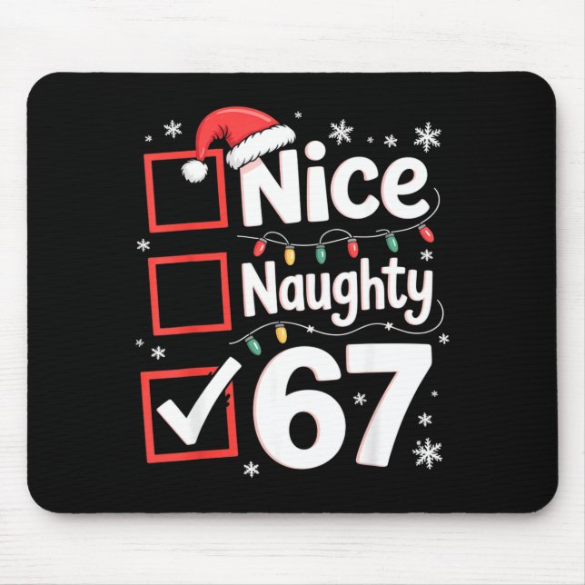 Alfombrilla De Ratón Nice Naughty 67 Christmas Costume 67 Meme Men Wome (Frente)