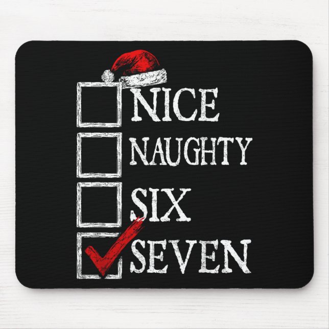 Alfombrilla De Ratón Nice Naughty 67 Christmas Funny Meme Six Seven  (Frente)