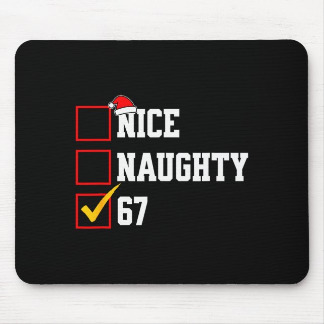 Alfombrilla De Ratón Nice Naughty 67 Christmas Six Seven Xmas Costume M (Frente)