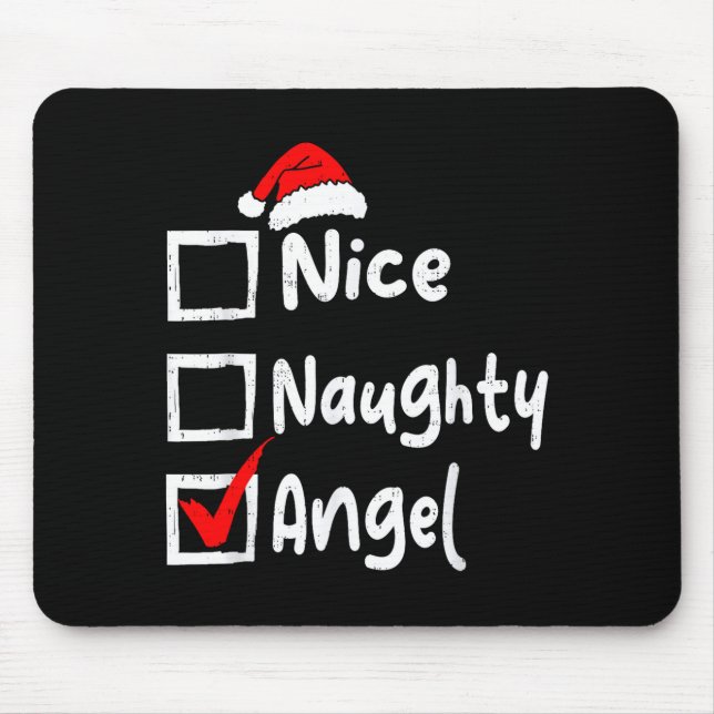 Alfombrilla De Ratón Nice Naughty Angel Funny Christmas List Family Mat (Frente)