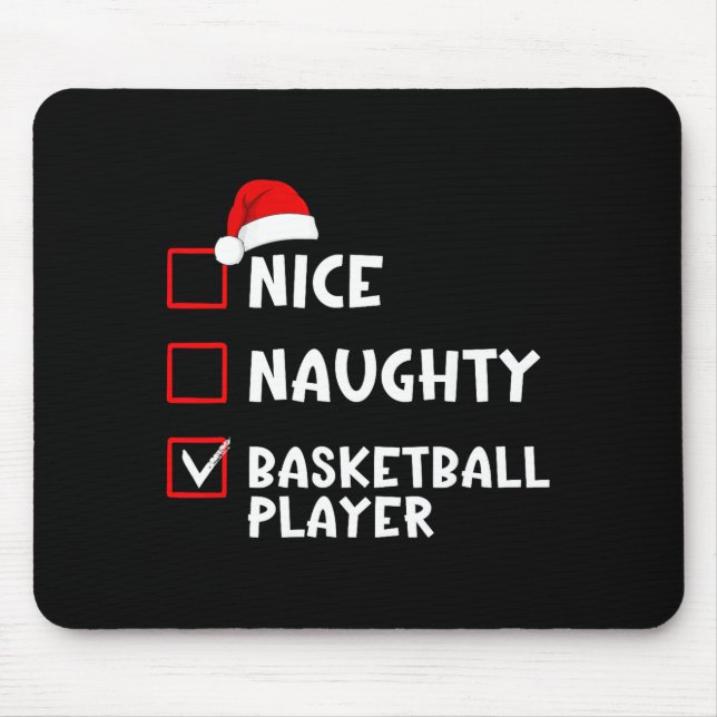 Alfombrilla De Ratón Nice Naughty Basketball Player Funny Christmas Lis (Frente)