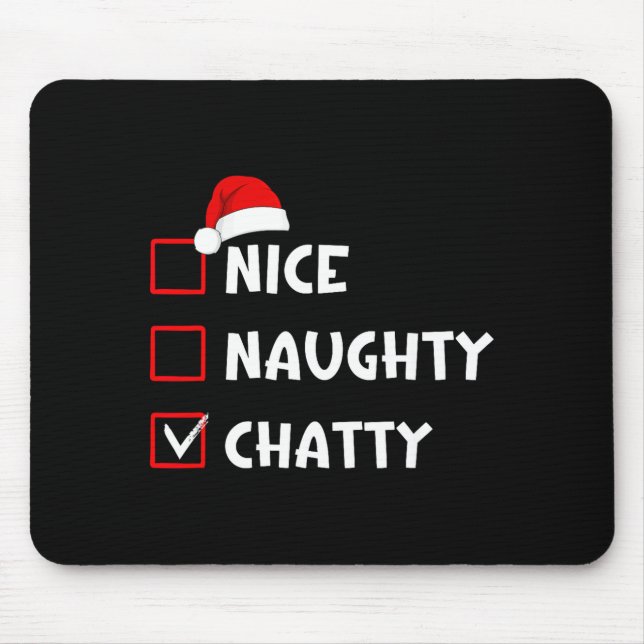 Alfombrilla De Ratón Nice Naughty Chatty Funny Christmas List  (Frente)