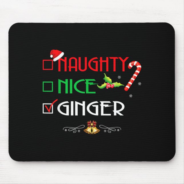 Alfombrilla De Ratón Nice Naughty Ginger Group Matching Christmas  (Frente)