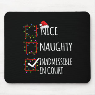 Alfombrilla De Ratón Nice Naughty Inadmisible En La Lista De Navidades