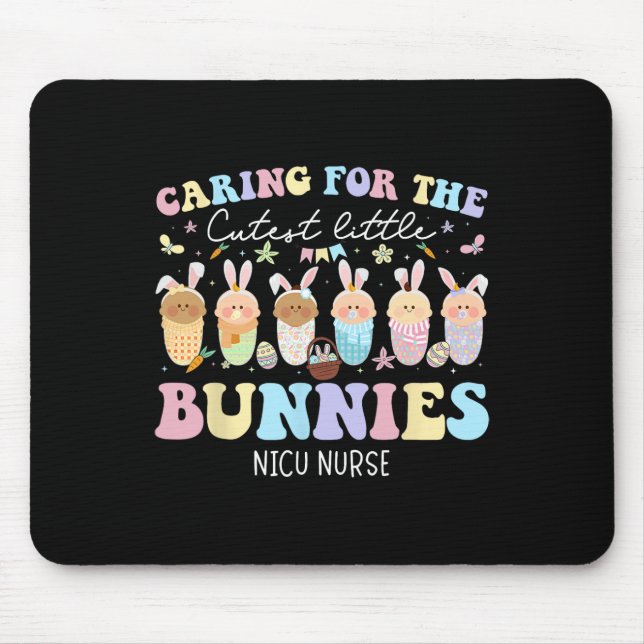 Alfombrilla De Ratón Nicu Enfermera Día De Pascua Cuidando De La Más Cu (Frente)