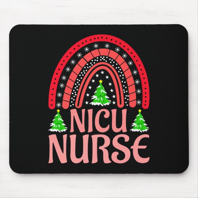 Alfombrilla De Ratón Nicu Nurse Christmas Crew Nurselife Nursing Xmas P (Frente)
