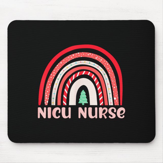 Alfombrilla De Ratón Nicu Nurse Neonatal Tiny Crew Christmas Holiday Nu (Frente)