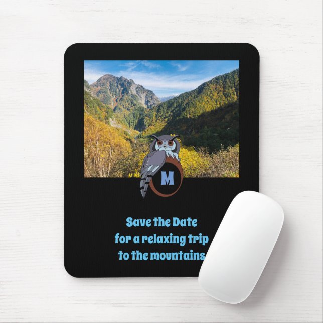 Alfombrilla De Ratón Nido de lechuza gruñón en foto de huevo de monogra (Con ratón)