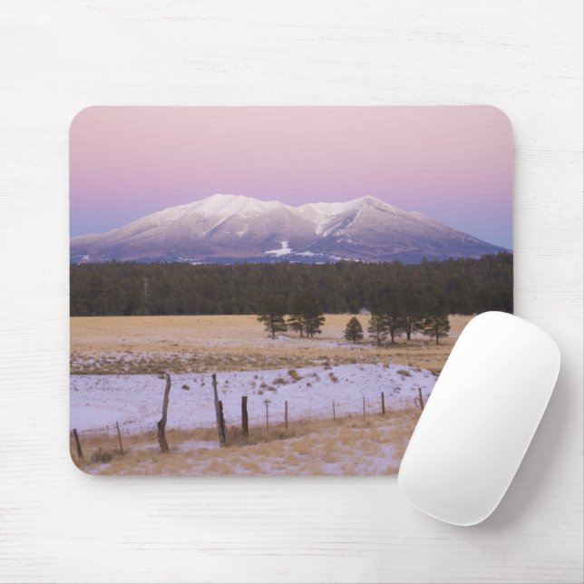 Alfombrilla De Ratón Nieve al atardecer, picos, flagstaff, Arizona (Con ratón)