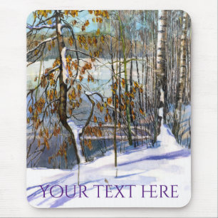Alfombrilla De Ratón Nieve caída Acuarela