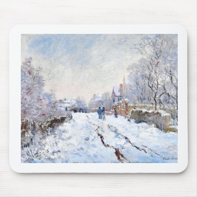 Alfombrilla De Ratón Nieve de Claude Monet en el paisaje argentino (Frente)