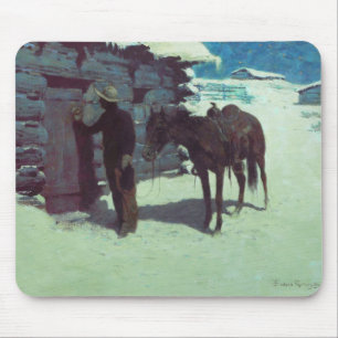 Alfombrilla De Ratón Nieve de invierno de caballos y bovinas