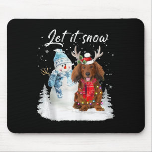 Alfombrilla De Ratón Nieve de los Navidades del perro de Santa Dachshun