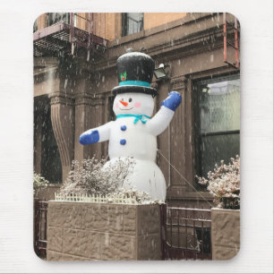 Alfombrilla De Ratón Nieve del Upper West Side del Snowman New York Cit