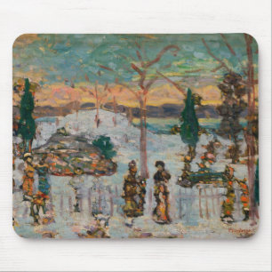Alfombrilla De Ratón Nieve en abril de Maurice Prendergast, arte vintag