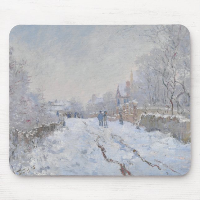 Alfombrilla De Ratón Nieve en Argenteuil (por Claude Monet) (Frente)