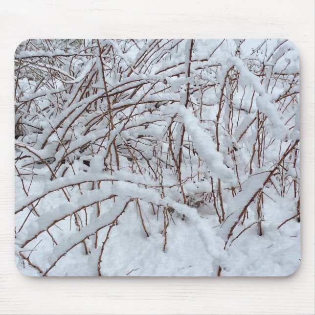 Alfombrilla De Ratón Nieve sobre un parche de frambuesa — (Frente)