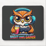 Alfombrilla De Ratón Night Owl Gamer Mascot Fun Gaming Illustration<br><div class="desc">Elevate your gaming station with the "Night Owl Gamer" design, a premium illustration brought to you by AmazingEG. This artwork is tailor-made for the dedicated player who thrives in the quiet hours of the night. Featuring a highly detailed owl mascot, this design blends the wisdom and nocturnal nature of the...</div>