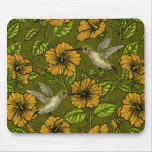 Alfombrilla De Ratón Night tropical garden yellow and green