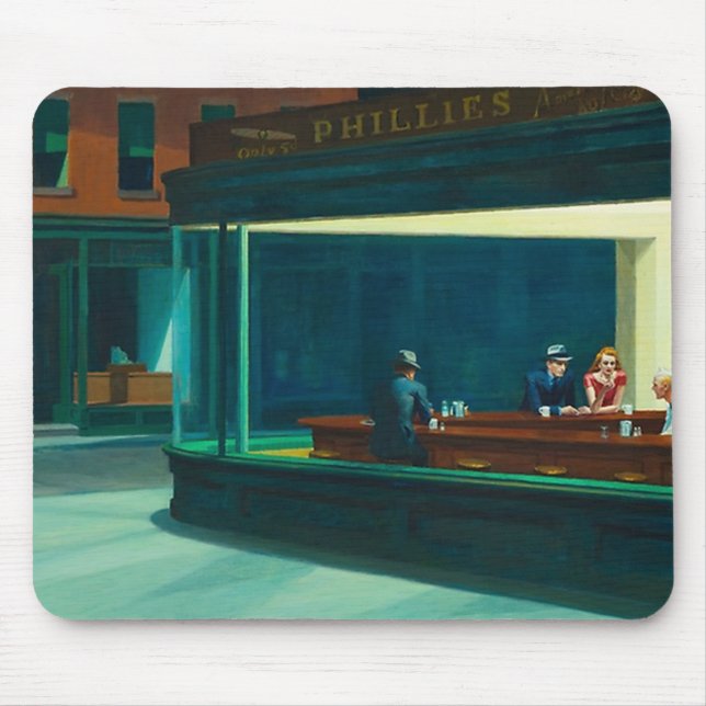 Alfombrilla De Ratón Nighthawks Edward Hopper (Frente)