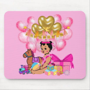 Alfombrilla De Ratón Niña bebé de rosa