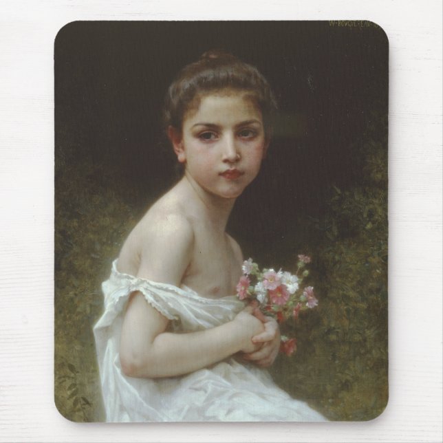 Alfombrilla De Ratón Niña con un ramo (Frente)