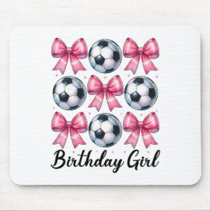 Alfombrilla De Ratón Niña Cumpleaños Futbolista Mamá Rosa Coq