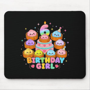 Alfombrilla De Ratón niña de 6 años cumpleaños kawaii anime pastelito c