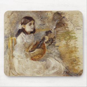 Alfombrilla De Ratón Niña tocando la mandolina (de Berthe Morisot)