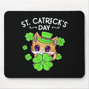 Alfombrilla De Ratón Niñas Día de San Patricio Gato Feliz St Catricks D