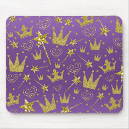 Alfombrilla De Ratón Niñas Purpura y Dorado Brillantes Princesas Divert
