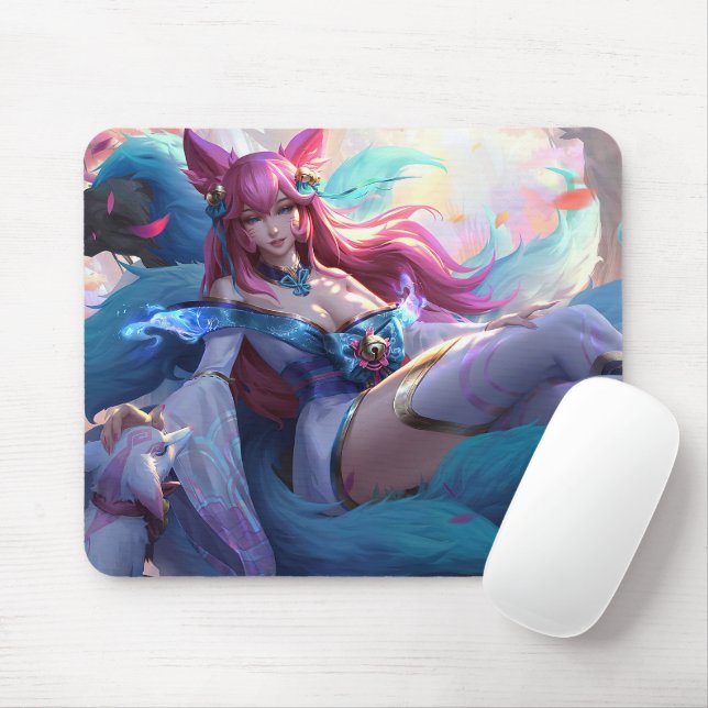 Alfombrilla De Ratón Nine Tail Fox Mousepad | Personalizable Mousepad (Con ratón)