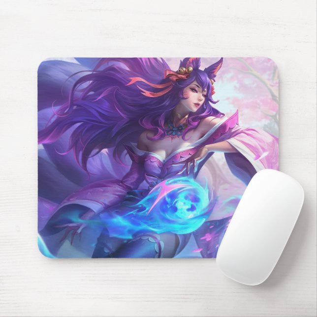 Alfombrilla De Ratón Nine Tail Fox Mousepad | Personalizable Mousepad (Con ratón)