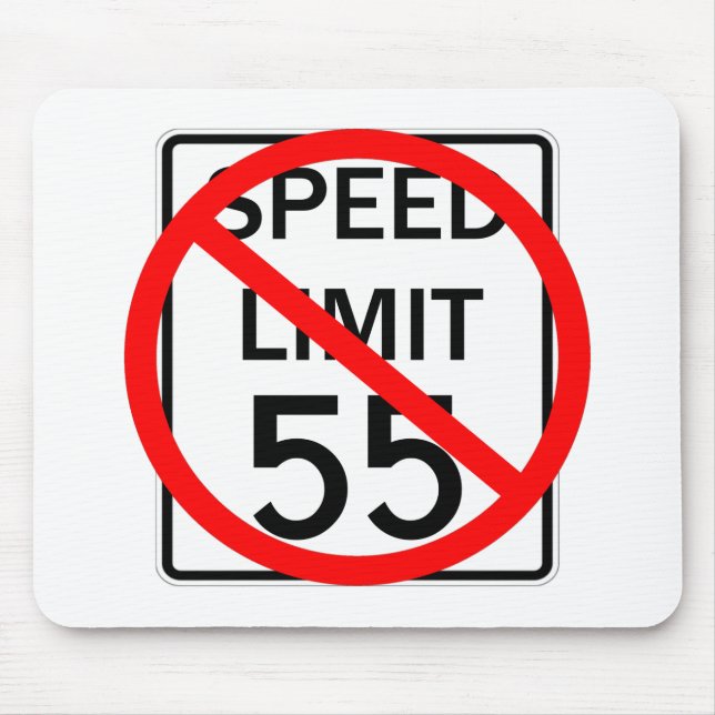 Alfombrilla De Ratón Ningún Rótulo del límite de velocidad de 55 mph (Frente)