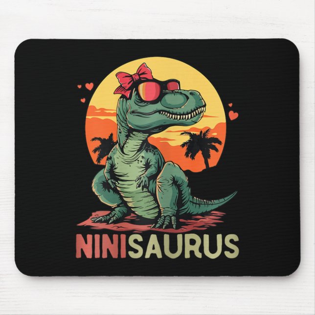Alfombrilla De Ratón Ninisaurus Dino Dinosaur Nini-saurus T-rex Madre (Frente)