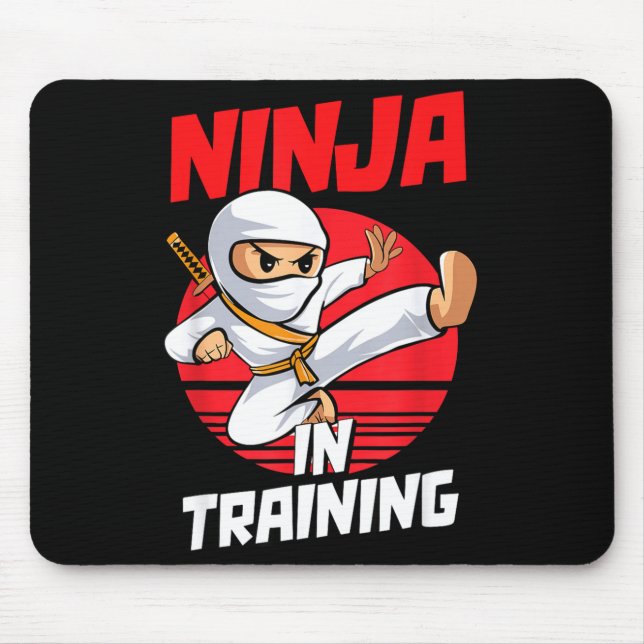 Alfombrilla De Ratón Ninja In Training Costume Party Warrior Boys Girls (Frente)