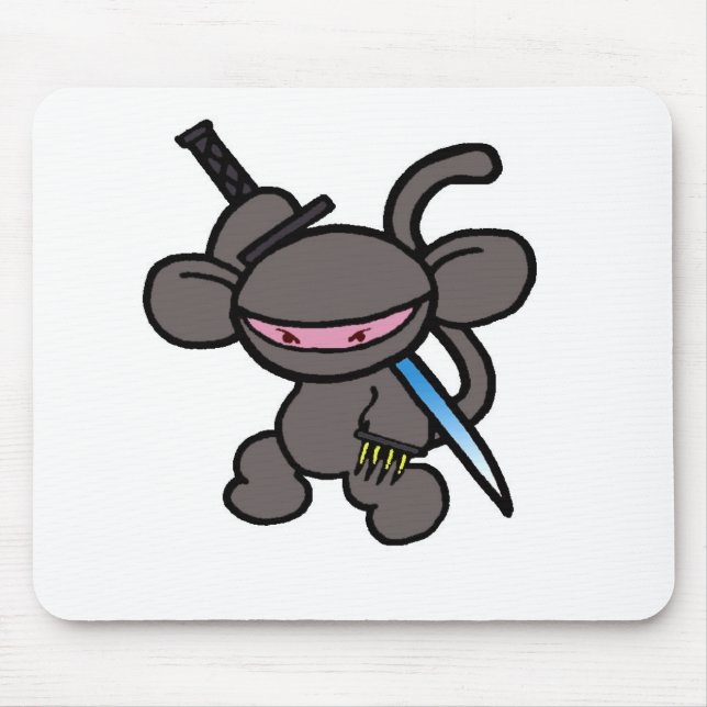 Alfombrilla De Ratón Ninja negro Garra-Ningunas palabras (Frente)