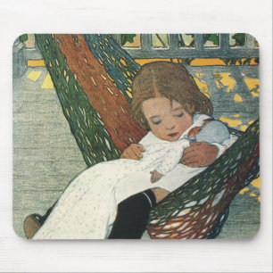 Alfombrilla De Ratón Niño Antiguo con una Muñeca por Jessie Willcox Smi