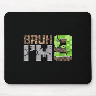 Alfombrilla De Ratón Niño De Cumpleaños 9 Bruh Soy Pixel Gamer De 9 Año