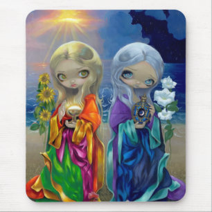 Alfombrilla De Ratón "Niño de Sun y niño de luna" Mousepad