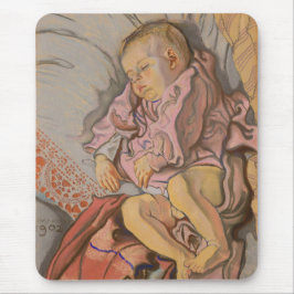 Alfombrilla De Ratón Niño joven durmiendo en una almohada