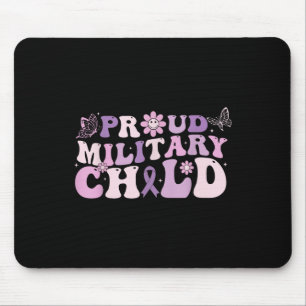 Alfombrilla De Ratón Niño Militar Orgulloso Morado Para Niños Militares