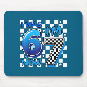 Alfombrilla De Ratón Niños Azul Cuadros Fui 6 Ahora Soy 7 Divertido 67