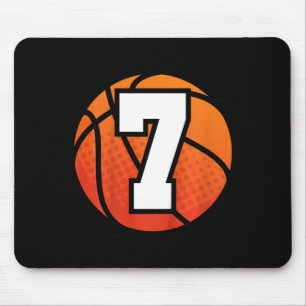 Alfombrilla De Ratón Niños Baloncesto Cumpleaños 7 Número Siete Años