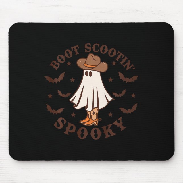 Alfombrilla De Ratón Niños Boot Scootin Spooky Western Halloween Retro  (Frente)