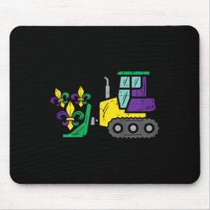 Alfombrilla De Ratón Niños Bulldozer Mardi Gras Cute Niños Pequeños Niñ